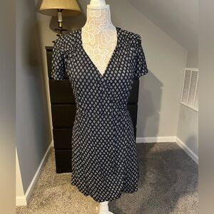 Rouje Black Printed Wrap Mini Dress size 38
